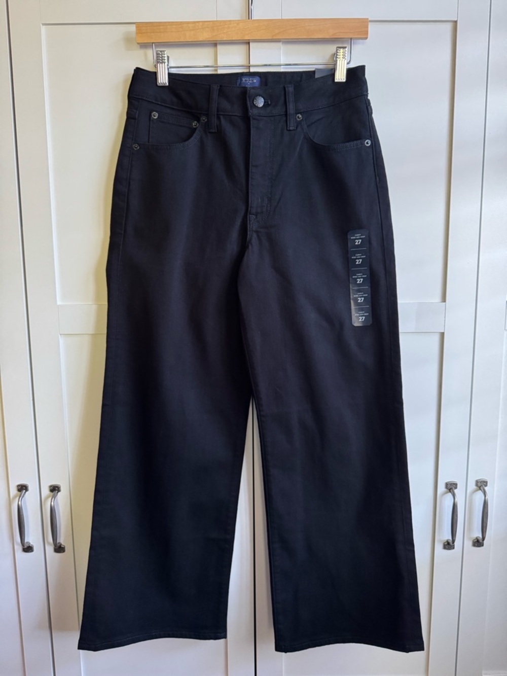 J.Crew Factory Curvy Wide-Leg Cropped Jean in Black Size 27 - Picture 3 of 5